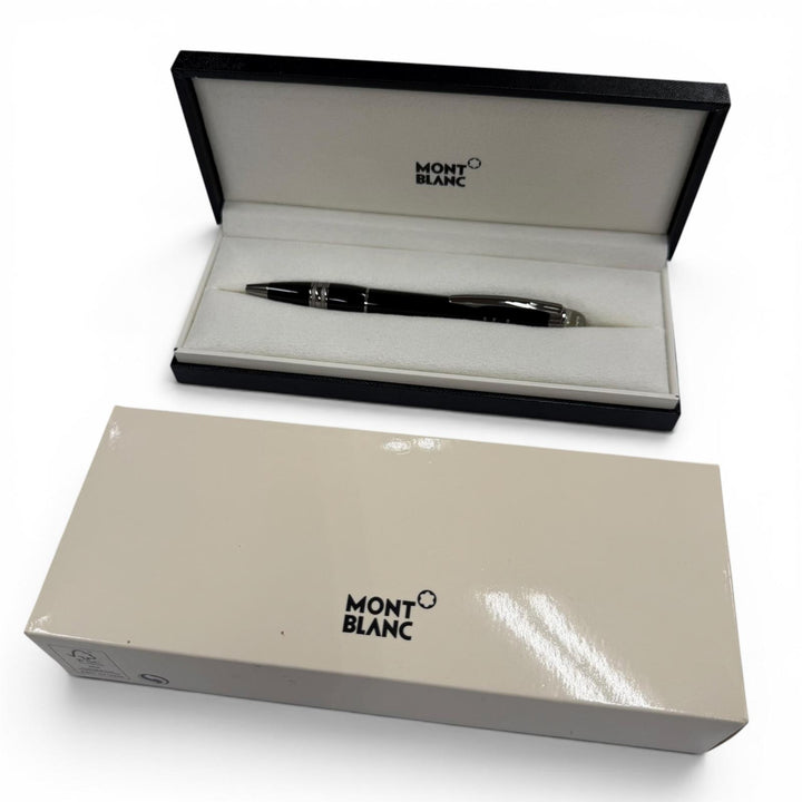 極美品▼MONTBLANC モンブラン スターウォーカー ホワイトスター ツイスト式 ボールペン ミッドナイトブラック ガンメタリック 筆記◎