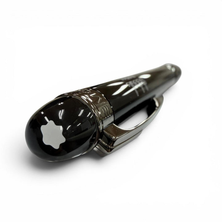 極美品▼MONTBLANC モンブラン スターウォーカー ホワイトスター ツイスト式 ボールペン ミッドナイトブラック ガンメタリック 筆記◎