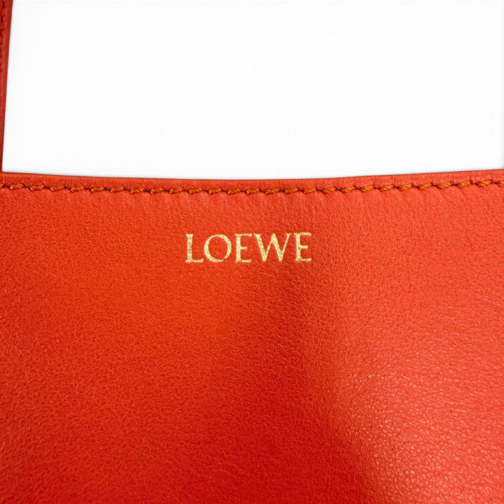 良品☆LOEWE ロエベ A657V25X01 パズル フォルド トート ミニ シャイニーカーフスキン 2WAYショルダーバッグ ハンドバッグ レッド