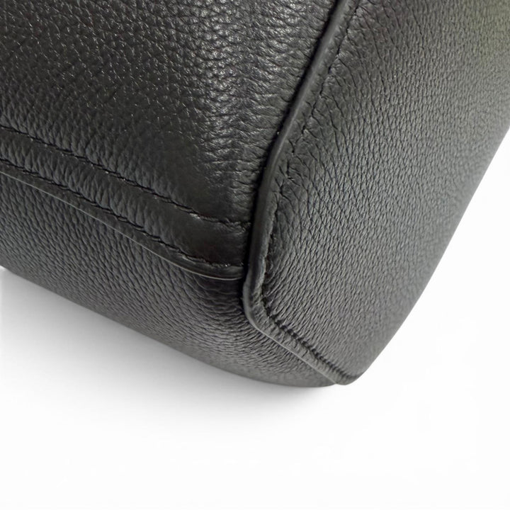 極美品★LOEWE ロエベ AANBBBMX31 ぺブル バケットバッグ ミニ ソフトグレインカーフ アナグラム レザー 2WAY ショルダーバッグ 黒 袋付