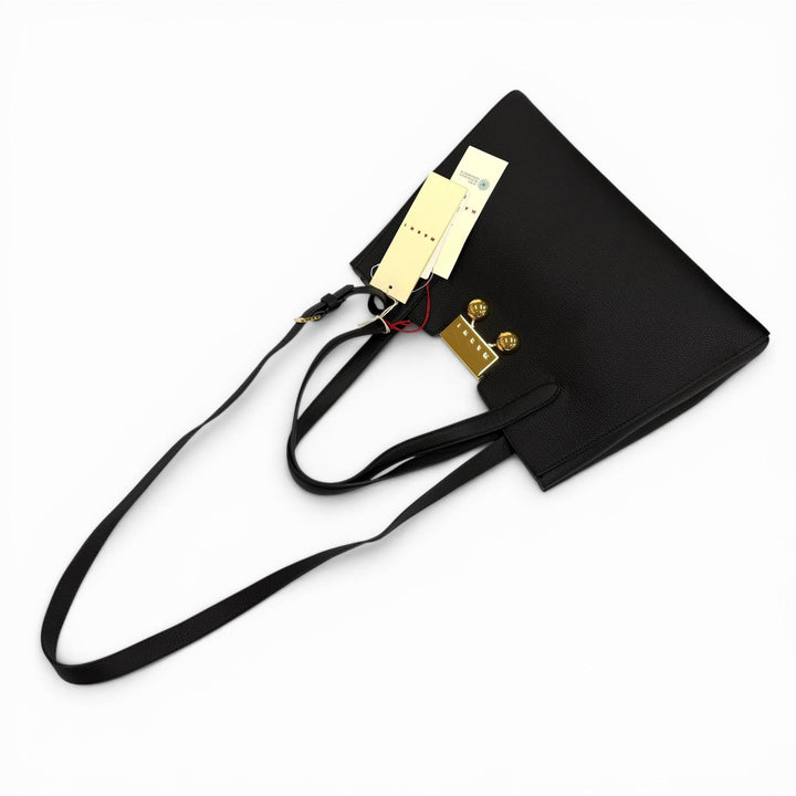 極美品★MARNI マルニ BMMP0150U0P8185 マルニ トランカルー ロゴ金具 レザー 2WAY トートバッグ ブラック 伊製 定価399300円 袋付