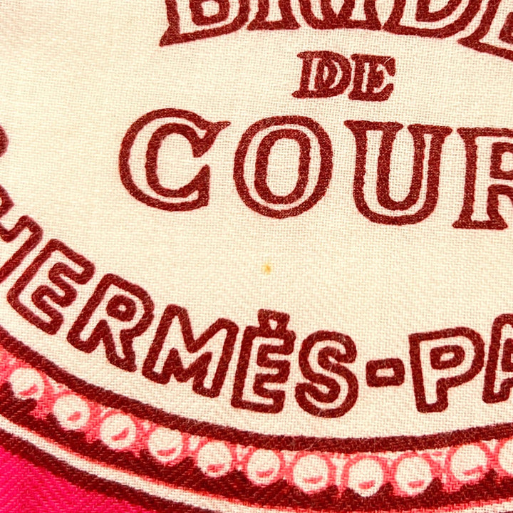 未使用品▲HERMES エルメス 2024年製 243579S カレ140 BRIDE DE COUR カシミヤ シルク カレジェアン スカーフ ピンク 仏製 レディース