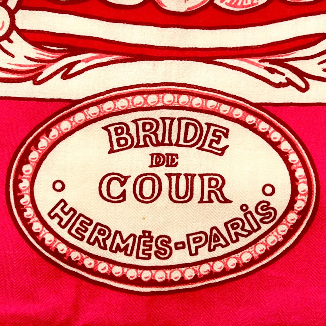 未使用品▲HERMES エルメス 2024年製 243579S カレ140 BRIDE DE COUR カシミヤ シルク カレジェアン スカーフ ピンク 仏製 レディース