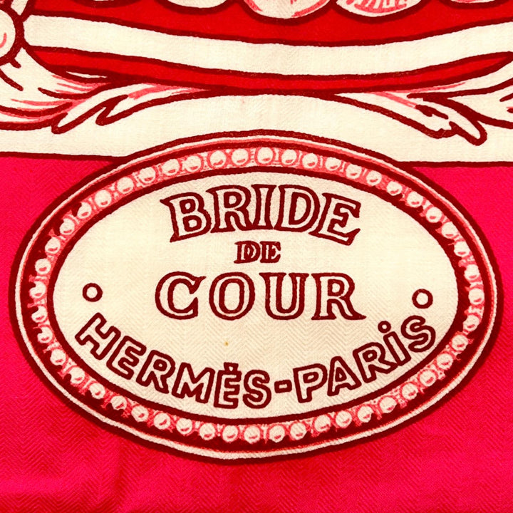 未使用品▲HERMES エルメス 2024年製 243579S カレ140 BRIDE DE COUR カシミヤ シルク カレジェアン スカーフ ピンク 仏製 レディース