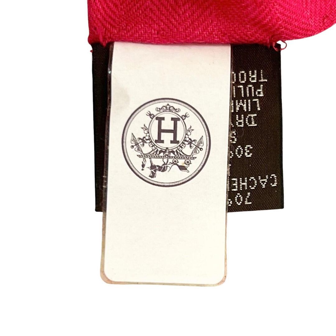 未使用品▲HERMES エルメス 2024年製 243579S カレ140 BRIDE DE COUR カシミヤ シルク カレジェアン スカーフ ピンク 仏製 レディース