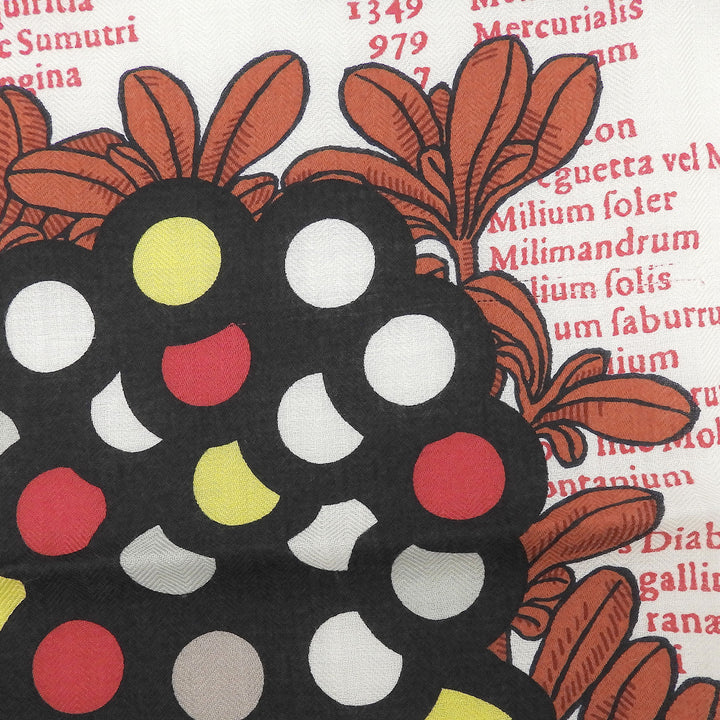 極美品▲HERMES エルメス カレジェアン カレ140 BOTANICA GRAFICA カシミヤ シルク スカーフ マルチ フランス製 レディース 箱付き