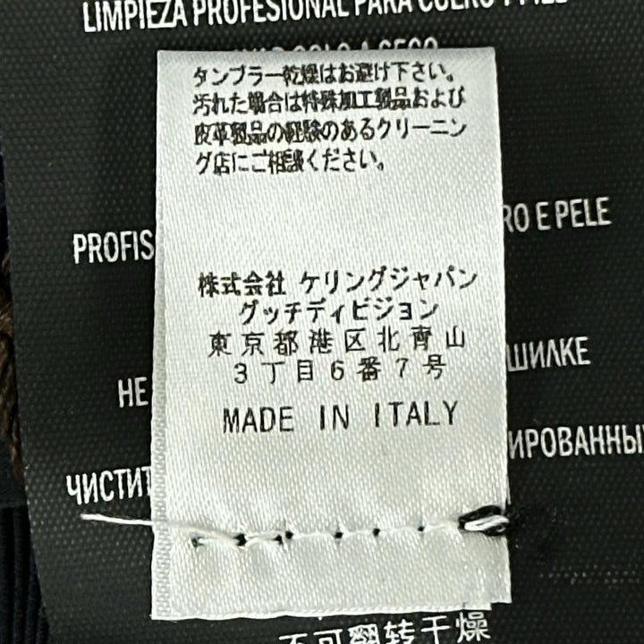 未使用品▲GUCCI グッチ 370640 レザーリボン ストローハット 帽子 麦わら帽子 ダークネイビー 57 イタリア製 正規品 メンズ