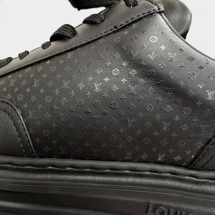 極美品△LOUIS VUITTON ルイヴィトン 2025年 1AHQYA ビバリーヒルズ スニーカー マイクロモノグラムパターン ブラック 7.5 定価172700円