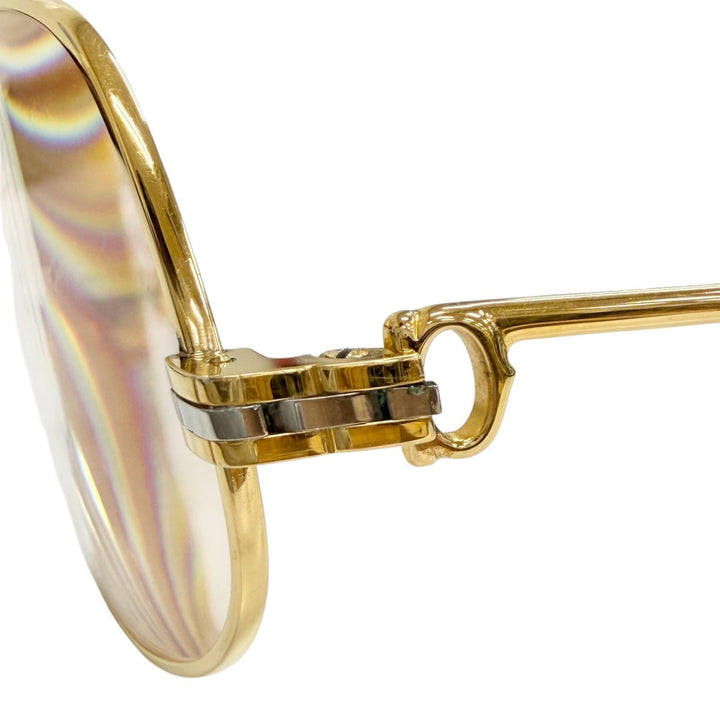 良品△Cartier カルティエ ヴィンテージ マイヨン パンテール メガネ 眼鏡 アイウェア ゴールド ボルドー 56□14 135 度入り 仏製 メンズ