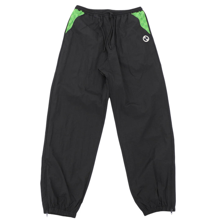 未使用品▲GUCCI グッチ 23SS 746824 TRAINING PANTS GGキャンバス パンツ ブラック グリーン XL イタリア製 正規品 メンズ