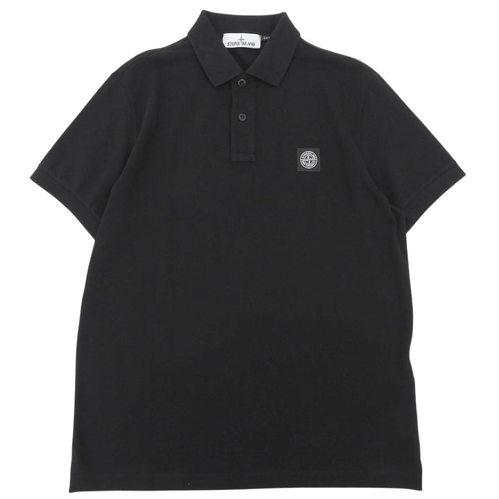 未使用品▲STONE ISLAND ストーンアイランド 2024年製 K1S1522002SC コンパスパッチ 半袖ポロシャツ ブラック L トルコ製 正規品 メンズ