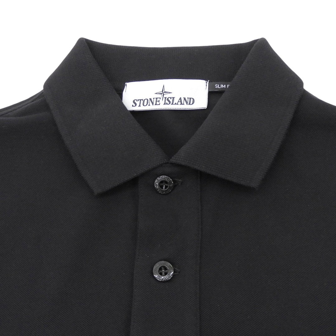 未使用品▲STONE ISLAND ストーンアイランド 2024年製 K1S1522002SC コンパスパッチ 半袖ポロシャツ ブラック L トルコ製 正規品 メンズ