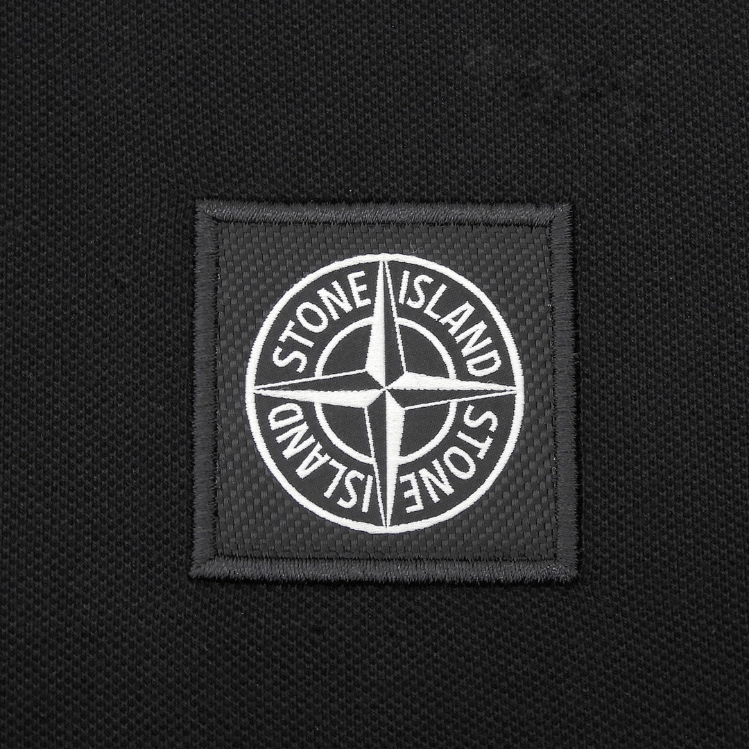 未使用品▲STONE ISLAND ストーンアイランド 2024年製 K1S1522002SC コンパスパッチ 半袖ポロシャツ ブラック L トルコ製 正規品 メンズ