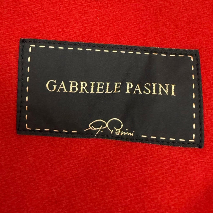 極美品□Gabriele Pasini ガブリエレパジーニ チェック柄 ロゴボタン ダブルブレスト チェスターコート レッド 46 イタリア製 正規品