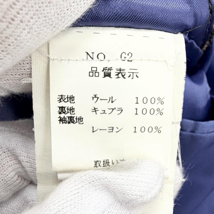 美品△Gabriele Pasini ガブリエレパジーニ ウール100％ チェック柄 ツイード テーラードジャケット 段返り ブラウン パープル 48 正規品