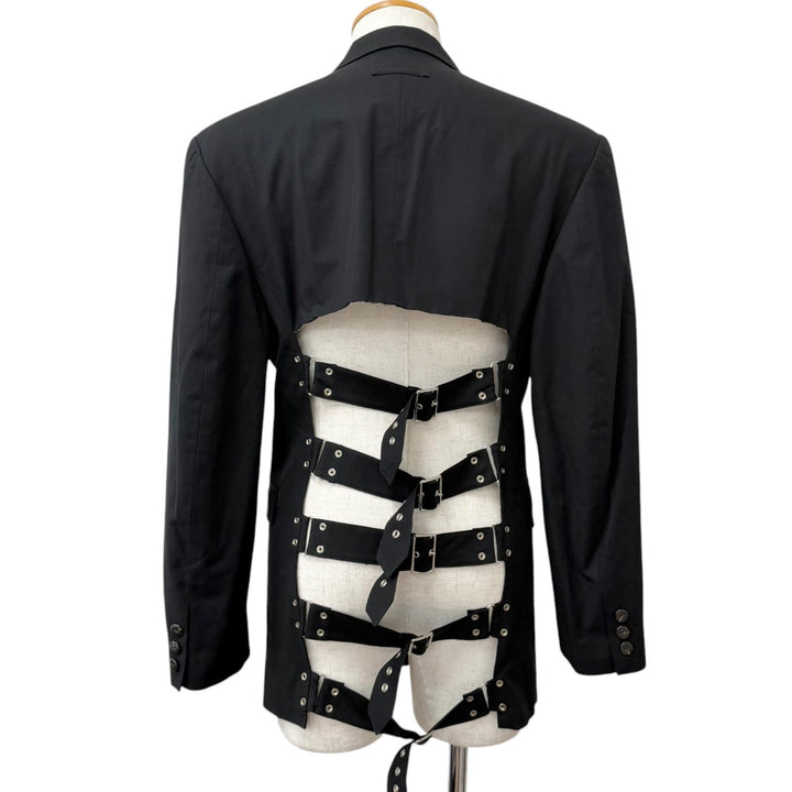 美品□Jean Paul GAULTIER HOMME ジャンポールゴルチエ オム ヴィンテージ ボンテージ ジャケット コート ブラック 48 日本製 正規品