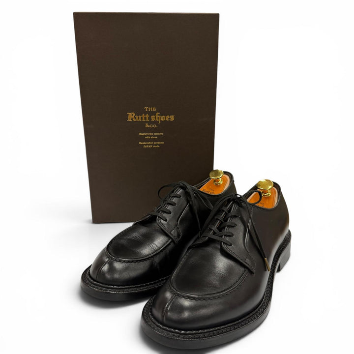 美品▼The Ruttshoes&amp;Co. ラッドシューズ RIDLEY レザー 168Mラスト Uチップ レースアップ レザーシューズ ブラック 7.5 メンズ 箱付き