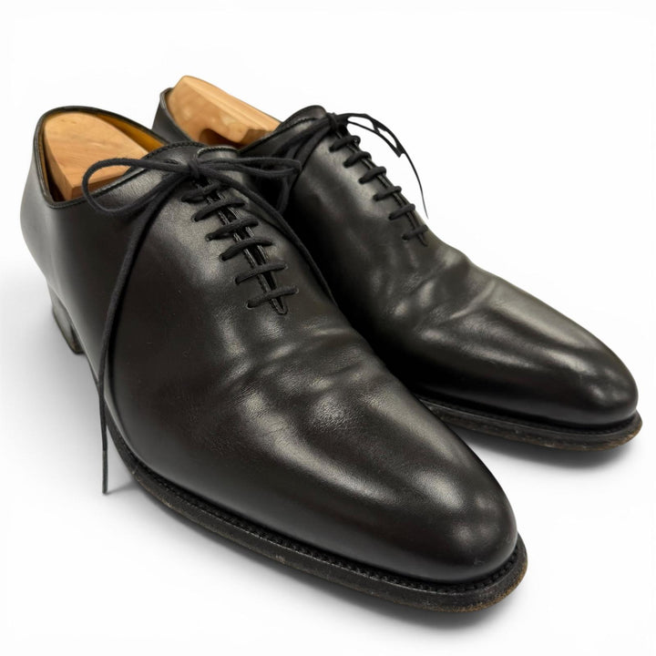 美品▼J.M WESTON ジェイエムウエストン 402 フローラライン J0ラスト プレーントゥ レースアップ レザーシューズ ブラック 5.5 メンズ