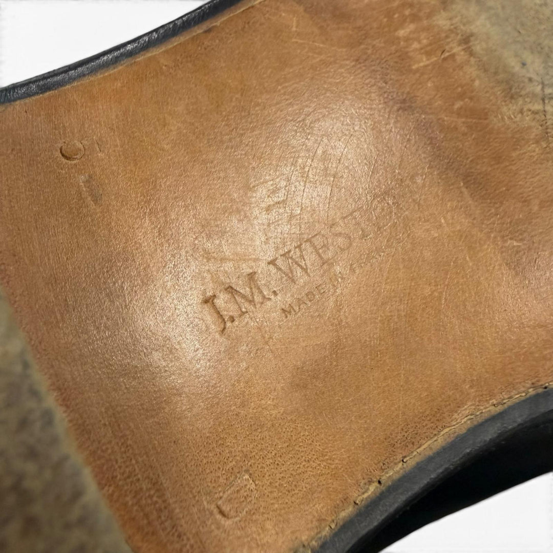 美品▼J.M WESTON ジェイエムウエストン 402 フローラライン J0ラスト プレーントゥ レースアップ レザーシューズ ブラック 5.5 メンズ
