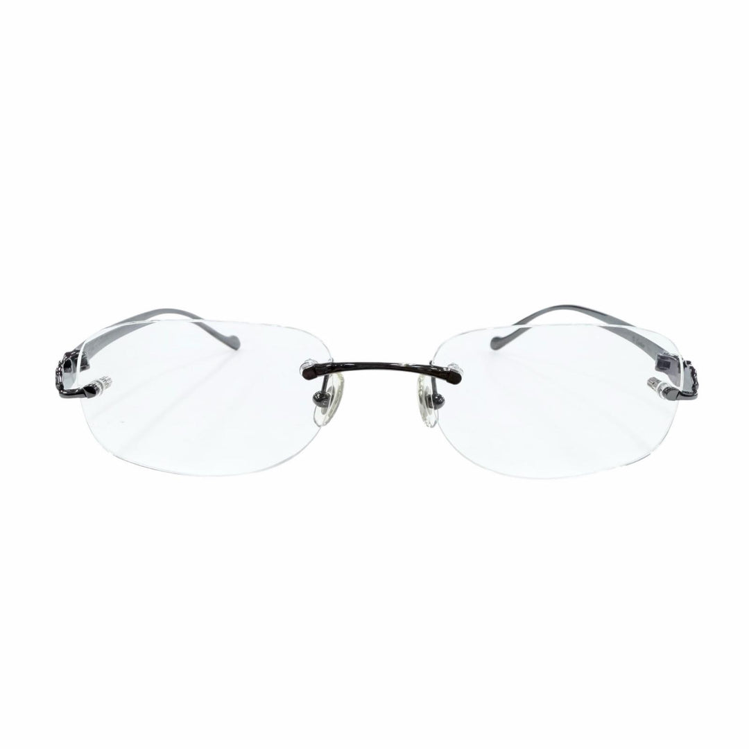 極美品◇Cartier カルティエ パンテール ドゥ カルティエ ツーポイント リムレス パンサー メガネ 眼鏡 ガンメタリック □18 130 度入り
