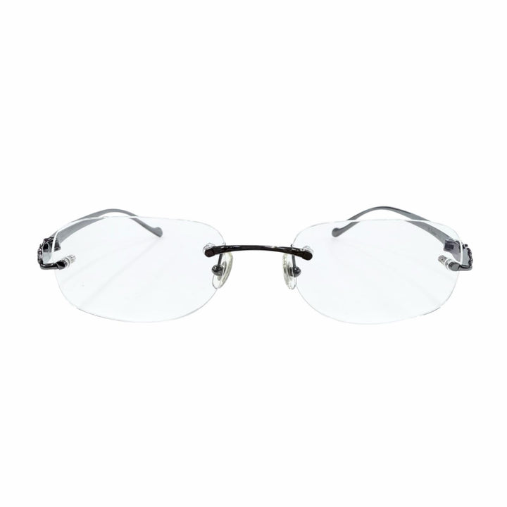 極美品◇Cartier カルティエ パンテール ドゥ カルティエ ツーポイント リムレス パンサー メガネ 眼鏡 ガンメタリック □18 130 度入り