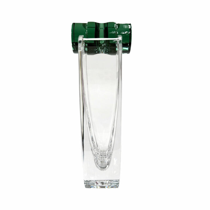 美品◇Baccarat バカラ オセマニア ガラス フラワーベース 花瓶 インテリア クリア エメラルドグリーン レディース 箱付き