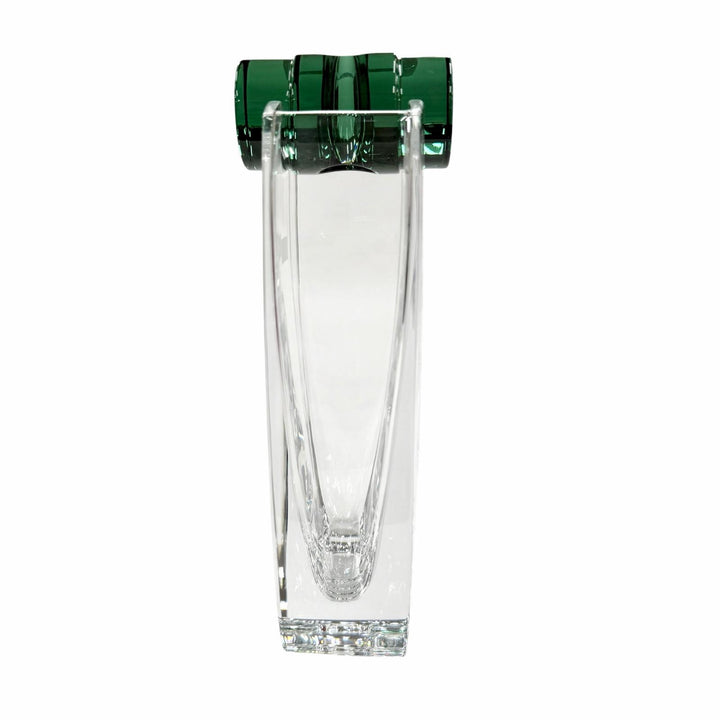 美品◇Baccarat バカラ オセマニア ガラス フラワーベース 花瓶 インテリア クリア エメラルドグリーン レディース 箱付き