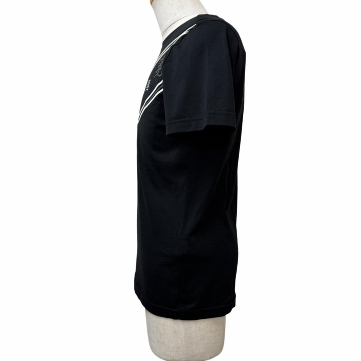 未使用品□FENDI フェンディ コットン100％ FAF532 FFロゴ カーリグラフィ 半袖Ｔシャツ カットソー 黒 S イタリア製 正規品 メンズ