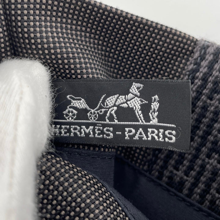 極美品▲HERMES エルメス エールライン ポシェット Hロゴ スクエア サコッシュ ショルダーバッグ グレー フランス製 メンズ