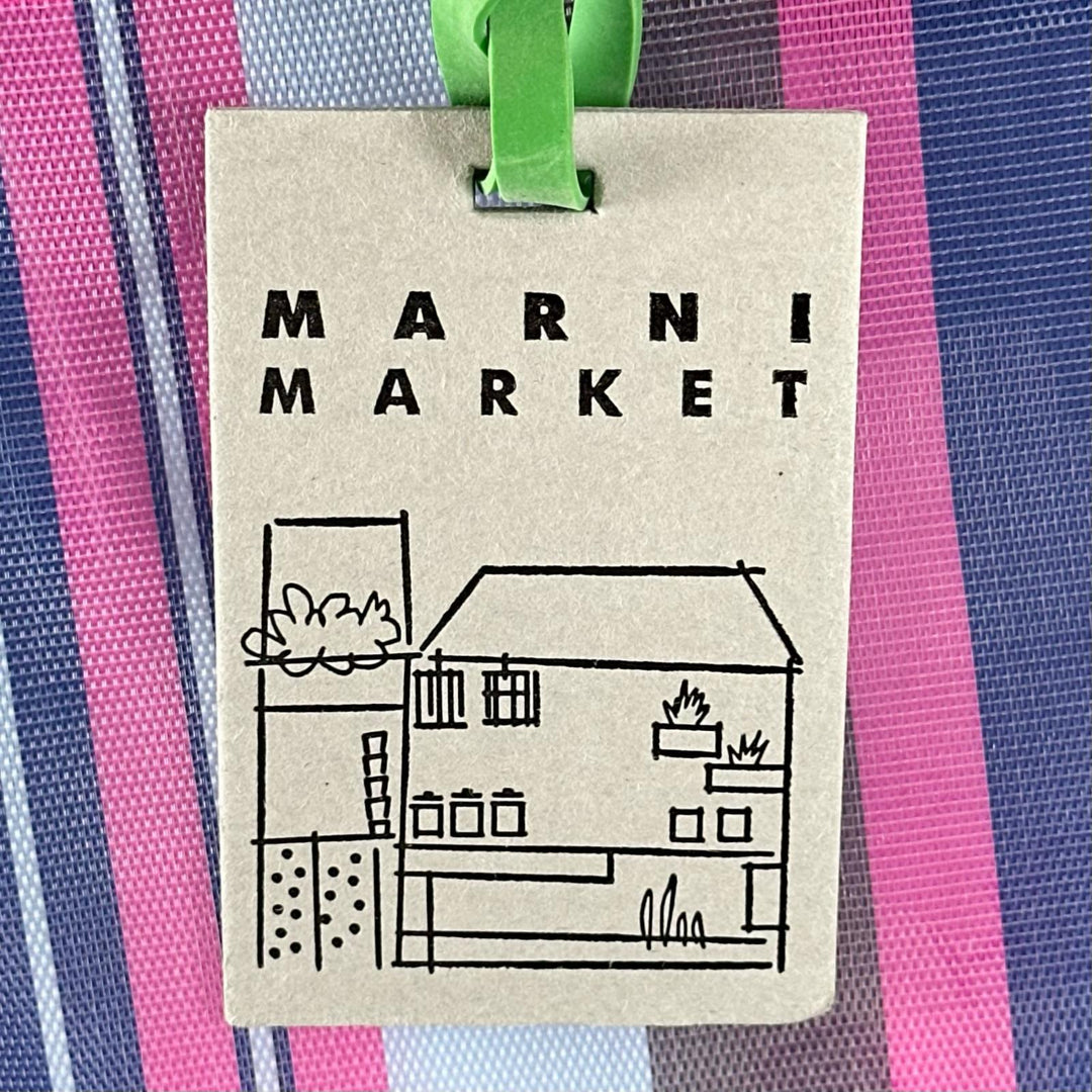 未使用品▲MARNI マルニ SHMHR08A01 FLOWER CAFE フラワーカフェ ストライプ トートバッグ マルチカラー レディース 保存袋付き