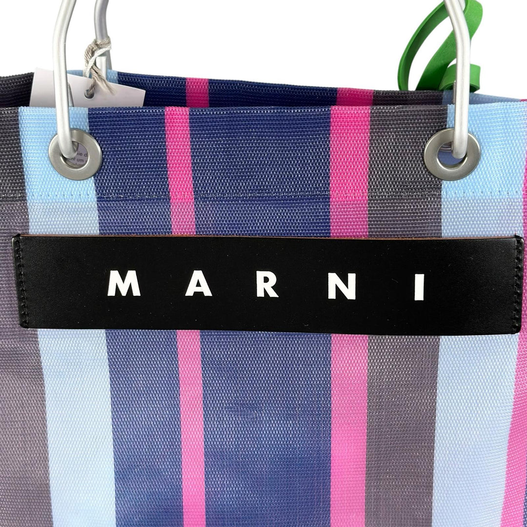 未使用品▲MARNI マルニ SHMHR08A01 FLOWER CAFE フラワーカフェ ストライプ トートバッグ マルチカラー レディース 保存袋付き