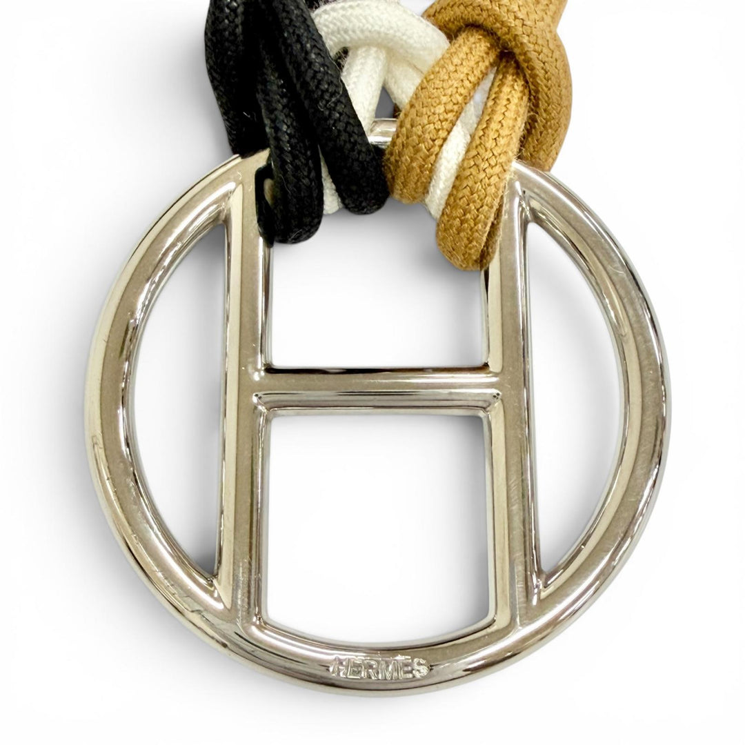 極美品△HERMES エルメス サッシュ ベルト シルバー金具 Hモチーフ 紐 ヒモ 3色 ブラック ホワイト ブラウン レディース オススメ◎