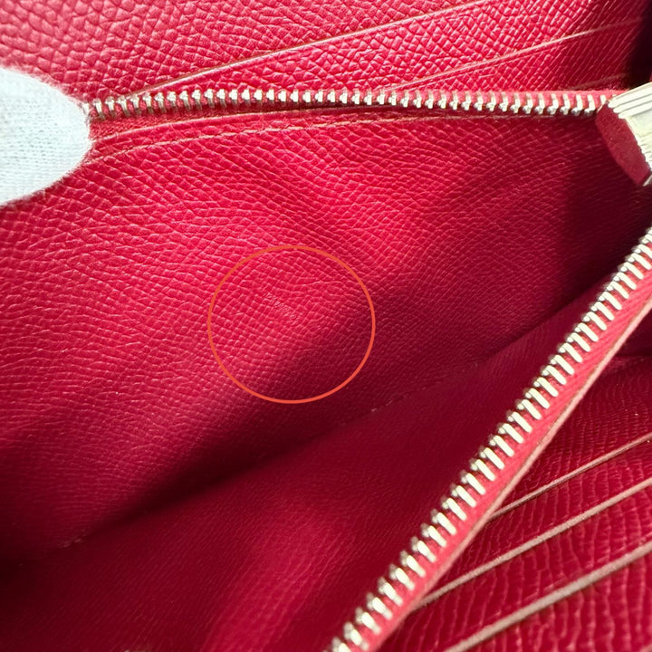 美品☆HERMES エルメス ケリーウォレット ヴォーエプソン ルビー シルバー金具 ロングウォレット 長財布 □N刻印 フランス製 レディース