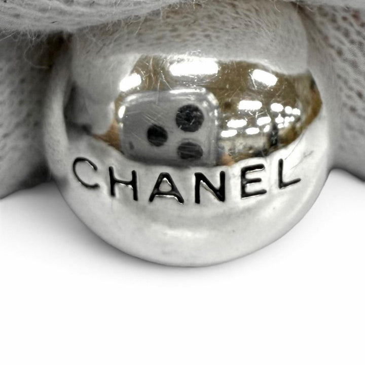 美品★CHANEL シャネル ヴィンテージ 98P ロゴデザイン ラウンド イヤリング アクセサリー シルバー フランス製 レディース