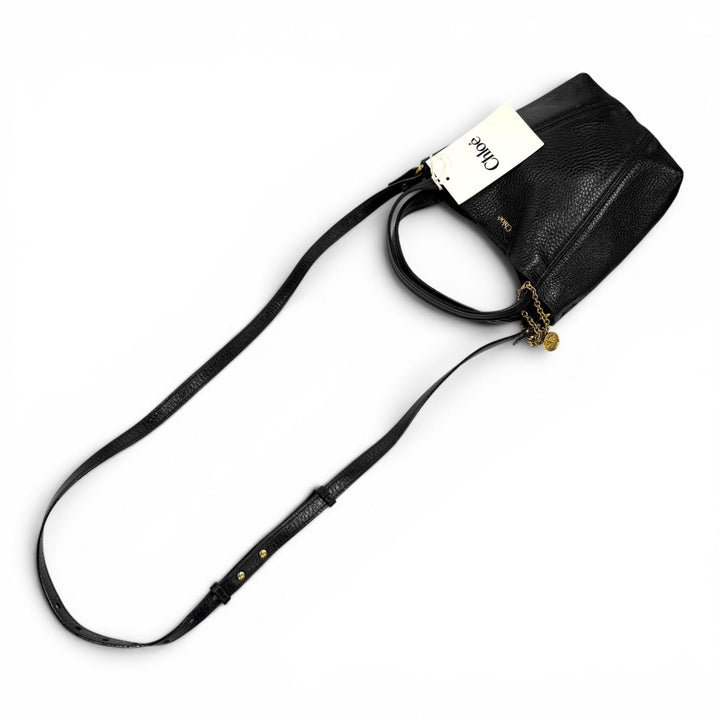 未使用品★Chloe クロエ CHC25SS812N84001 Spin スモール レザー ハンドバッグ ショルダーバッグ ブラック イタリア製 保存袋付き