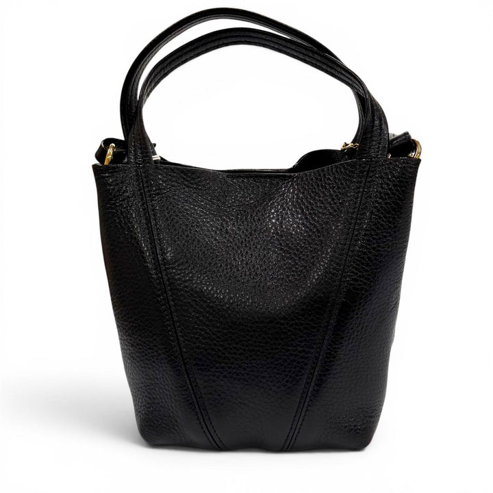 未使用品★Chloe クロエ CHC25SS812N84001 Spin スモール レザー ハンドバッグ ショルダーバッグ ブラック イタリア製 保存袋付き
