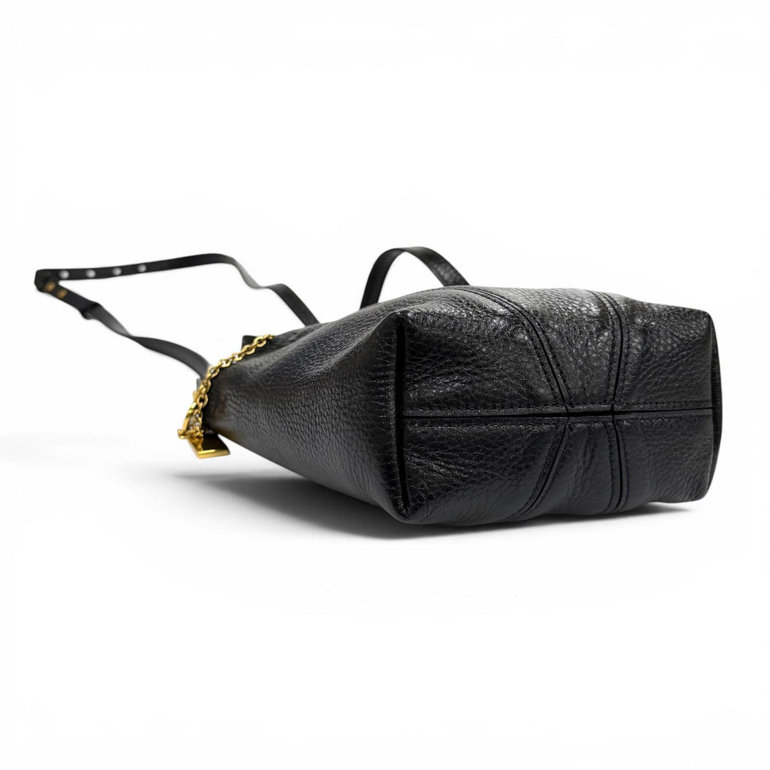 未使用品★Chloe クロエ CHC25SS812N84001 Spin スモール レザー ハンドバッグ ショルダーバッグ ブラック イタリア製 保存袋付き