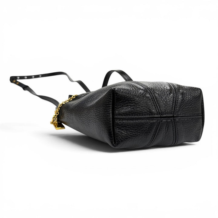 未使用品★Chloe クロエ CHC25SS812N84001 Spin スモール レザー ハンドバッグ ショルダーバッグ ブラック イタリア製 保存袋付き