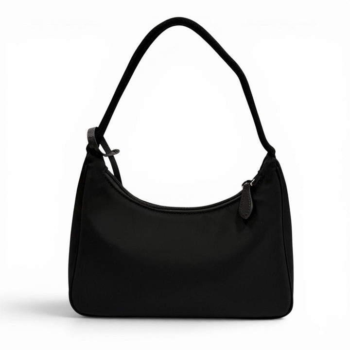 極美品★PRADA プラダ 1NE515 Re-Edition 2000 Re-Nylon ミニバッグ 三角プレート チャーム付 ワンショルダーバッグ ブラック 保存袋付き