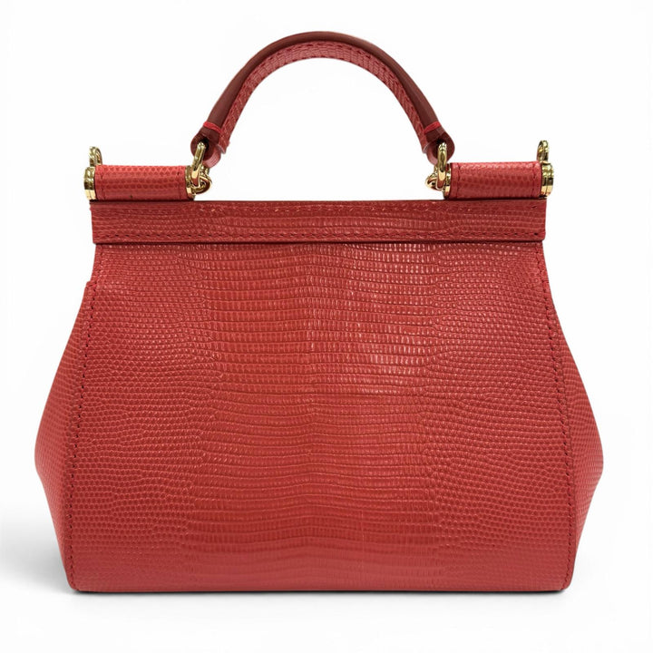 極美品◇DOLCE&amp;GABBANA ドルチェ＆ガッバーナ SICILY イグアナプリントレザー クリスタル DGロゴパッチ チェーンショルダー/ハンドバッグ