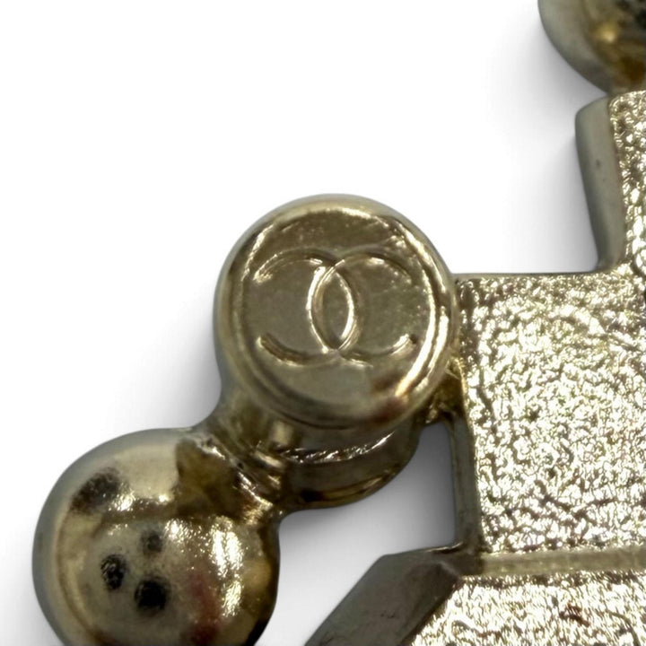 極美品★CHANEL シャネル C22B ココマーク ラインストーン ビジュー ブローチ ピンク シルバー フランス製 レディース 箱・保存袋付き