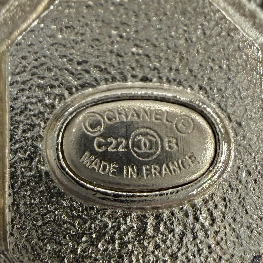 極美品★CHANEL シャネル C22B ココマーク ラインストーン ビジュー ブローチ ピンク シルバー フランス製 レディース 箱・保存袋付き