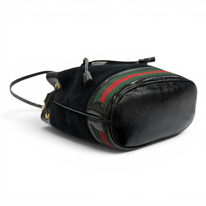 極美品★GUCCI グッチ 550621 シェリーライン スウェード切り替え レザー 2WAY ハンドバッグ ショルダーバッグ ブラック 箱・保存袋付き