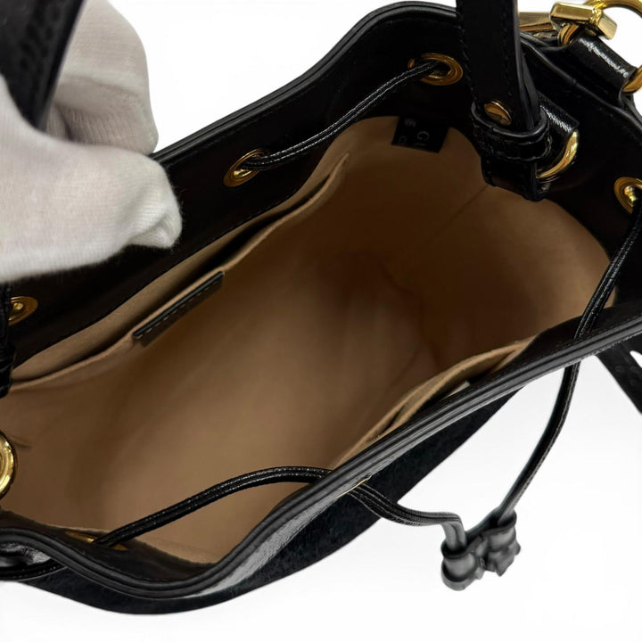 極美品★GUCCI グッチ 550621 シェリーライン スウェード切り替え レザー 2WAY ハンドバッグ ショルダーバッグ ブラック 箱・保存袋付き