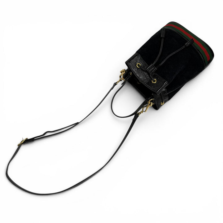 極美品★GUCCI グッチ 550621 シェリーライン スウェード切り替え レザー 2WAY ハンドバッグ ショルダーバッグ ブラック 箱・保存袋付き