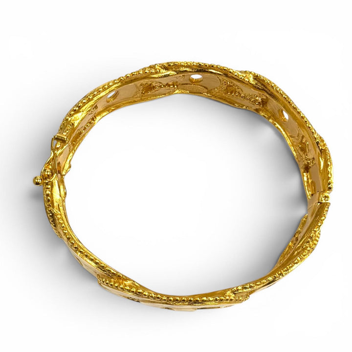 極美品★CHANEL シャネル ヴィンテージ 96A ココマーク バングル ブレスレット アクセサリー ゴールド フランス製 レディース 箱付き