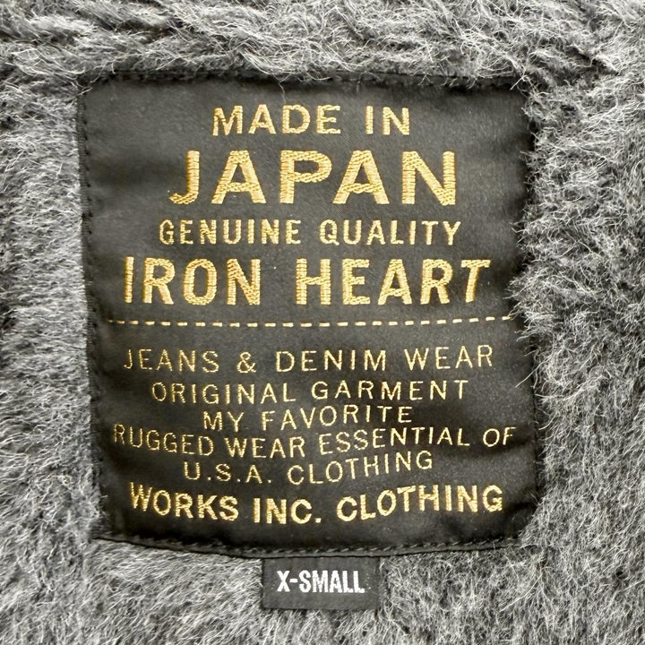 美品△IRON HEART アイアンハート コットン100％ アンカーボタン ウィップコード Pコート ピーコート ネイビー XS 日本製 メンズ