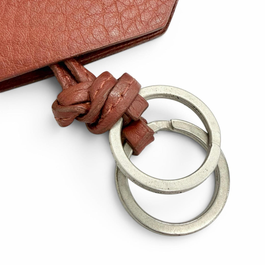 良品△HERMES エルメス ヴィンテージ レザー ルージュアッシュ シルバー金具 マルジェラ期 クロシェット ネックレス □D刻印 仏製 メンズ