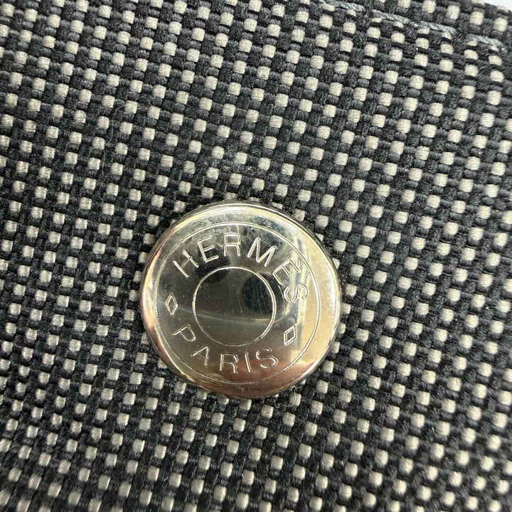 美品☆HERMES エルメス エールライン MM シルバー金具 セリエ金具 キャンバス トートバッグ ハンドバッグ グレー フランス製 レディース