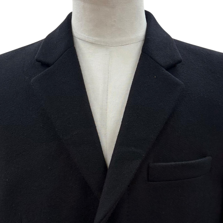 極美品▼SAINT LAURENT PARIS サンローランパリ 631672 カシミヤ ウール 比翼仕立て チェスターコート ブラック 50 伊製 正規品 メンズ